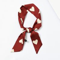 Women's Sweet Polka Dots Heart Shape Satin Printing Silk Scarves sku image 3