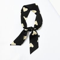 Women's Sweet Polka Dots Heart Shape Satin Printing Silk Scarves sku image 1