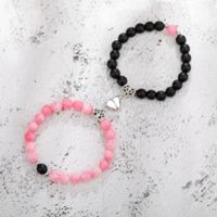 Fashion Heart Shape Agate Beaded Bracelets 1 Set sku image 21