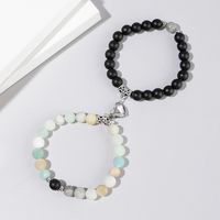 Fashion Heart Shape Agate Beaded Bracelets 1 Set sku image 35