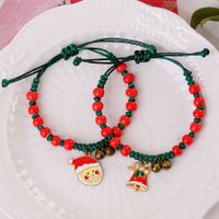 Cartoon Style Santa Claus Bell Snowman Alloy Rope Knitting Women's Bracelets main image 1