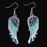 Fashion Wings Alloy Inlay Rhinestones Women's Drop Earrings 1 Pair sku image 2