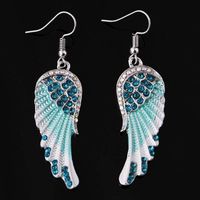 Fashion Wings Alloy Inlay Rhinestones Women's Drop Earrings 1 Pair main image 4