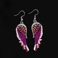 Fashion Wings Alloy Inlay Rhinestones Women's Drop Earrings 1 Pair sku image 3