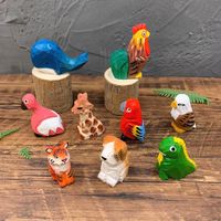 Cute Wooden Small Animal Ornaments Pendants Cartoon Cute Wood Carving main image 1