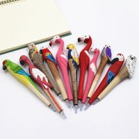 Cute Animal Shape Wooden Engraving Series Stationery Wood-carving Pen main image 5