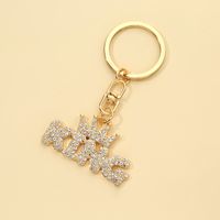 Fashion Letter Crown Alloy Inlay Rhinestones Bag Pendant Keychain 1 Piece sku image 3