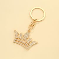 Fashion Letter Crown Alloy Inlay Rhinestones Bag Pendant Keychain 1 Piece sku image 2