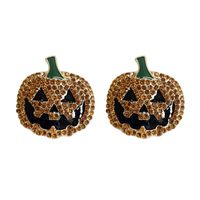 Fashion Pumpkin Alloy Inlay Artificial Diamond Women's Ear Studs 1 Pair sku image 5