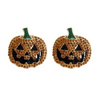 Fashion Pumpkin Alloy Inlay Artificial Diamond Women's Ear Studs 1 Pair sku image 3