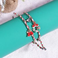 Fashion Christmas Tree Bell Snowman Alloy Enamel Women's Bracelets 2 Piece Set sku image 1