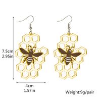 Mignon Rayon De Miel Abeille Arylique Transparent Évider Femmes Boucles D'oreilles Pendantes 1 Paire main image 3