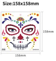 Halloween Face Mask Flowers Day Of The Dead Party Makeup Tattoo Stickers main image 3