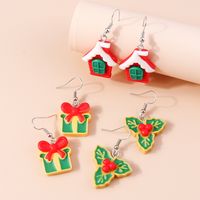 1 Pair Fashion Christmas Tree Santa Claus Epoxy Plastic Drop Earrings main image 2