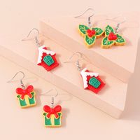 1 Pair Fashion Christmas Tree Santa Claus Epoxy Plastic Drop Earrings main image 7