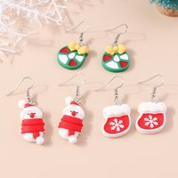 1 Pair Fashion Christmas Tree Santa Claus Epoxy Plastic Drop Earrings main image 5