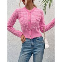 Women's Cardigan Long Sleeve Sweaters & Cardigans Button Casual Solid Color main image 6