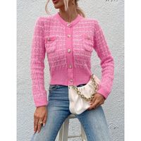 Women's Cardigan Long Sleeve Sweaters & Cardigans Button Casual Solid Color main image 4