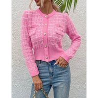 Women's Cardigan Long Sleeve Sweaters & Cardigans Button Casual Solid Color main image 7