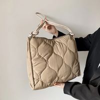 Women's Large Autumn&winter Nylon Lingge Fashion Square Zipper Tote Bag sku image 2