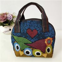 Women's Medium All Seasons Cotton And Linen Animal Fashion Shell Zipper Handbag sku image 3