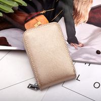 Women's Solid Color Pu Leather Zipper Card Holders sku image 6