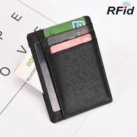 Unisex Solid Color Pu Leather Open Card Holders main image 6