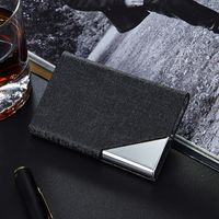 Fashion Leather Stainless Steel Thin Business Card Case main image 5