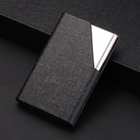 Fashion Leather Stainless Steel Thin Business Card Case main image 3