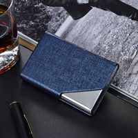 Fashion Leather Stainless Steel Thin Business Card Case main image 4