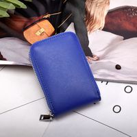 Women's Solid Color Pu Leather Zipper Card Holders sku image 1