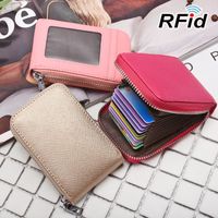 Women's Solid Color Pu Leather Zipper Card Holders main image 1