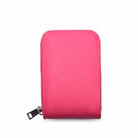 Women's Solid Color Pu Leather Zipper Card Holders main image 2