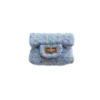 Girl's Mini Canvas Solid Color Fashion Square Lock Clasp Crossbody Bag main image 5
