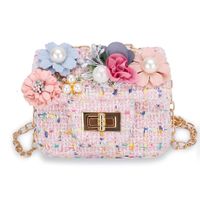 Girl's Small Woolen Flower Fashion Square Lock Clasp Crossbody Bag main image 5