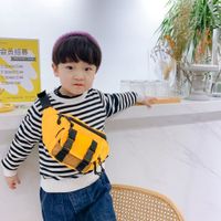 Enfants Grande Toutes Les Saisons Toile Couleur Unie Mode Ouvert Sac Banane main image 4