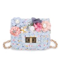 Girl's Small Woolen Flower Fashion Square Lock Clasp Crossbody Bag sku image 5