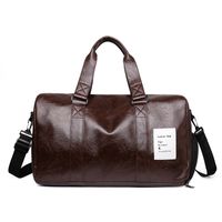 Men's Basic Solid Color Pu Leather Travel Bags sku image 2