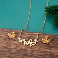 Fashion Butterfly Stainless Steel Hollow Out Jewelry Set 1 Set main image 1