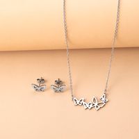 Fashion Butterfly Stainless Steel Hollow Out Jewelry Set 1 Set main image 4