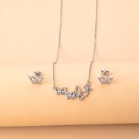 Fashion Butterfly Stainless Steel Hollow Out Jewelry Set 1 Set main image 2