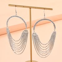 Casual Round Rhinestone Tassel Inlay Rhinestones Women's Drop Earrings 1 Pair main image 2