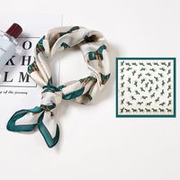 Women's Elegant Fashion Printing Satin Printing Silk Scarves sku image 12