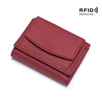 Women's Solid Color Leather Magnetic Buckle Wallets sku image 2