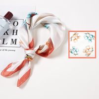 Women's Elegant Fashion Printing Satin Printing Silk Scarves sku image 6