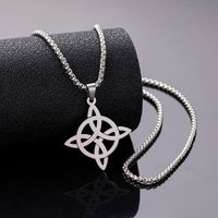 Hip-hop Witches Knot Stainless Steel Hollow Out Unisex Pendant Necklace main image 2