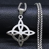 Hip-hop Witches Knot Stainless Steel Hollow Out Unisex Pendant Necklace main image 7