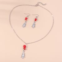Fashion Christmas Tree Alloy Patchwork Women's Earrings Necklace 1 Set main image 4
