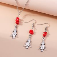 Fashion Christmas Tree Alloy Patchwork Women's Earrings Necklace 1 Set main image 8