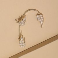 Fashion Elegant Shining Diamond Feather Zircon Inlaid One-piece Ear Clip main image 3